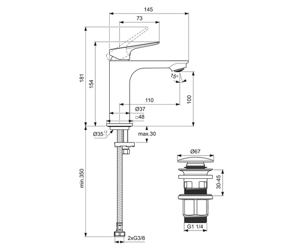 смеситель для раковины IDEAL STANDARD CERALIFE C